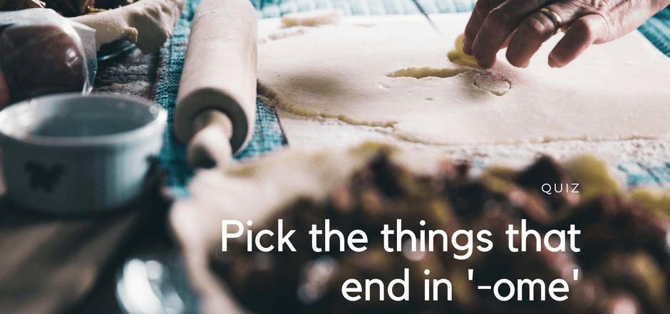 Pick the things that end in '-ome'